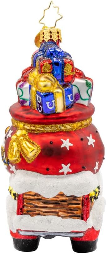 Christopher Radko Hand-Crafted European Glass Christmas Tree Decorative Ornament, Lone Star Santa Cruiser