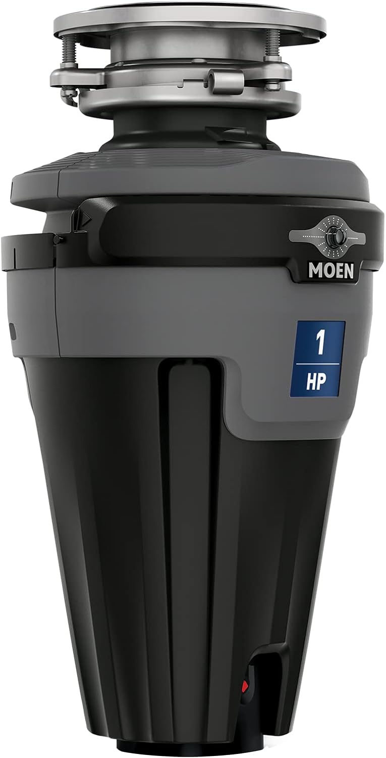 Moen Chef Series 1 HP Continuous Feed Lighted Garbage Disposal with Sound Reduction for Under Sink, Power Cord Included, EXL100C