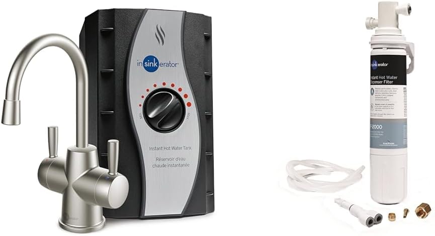 InSinkErator HOT250 Instant Hot and Cold Water Dispenser System & F-2000S Premium Under Sink Water Filtration System for Instant Hot and Cold Water Dispenser System