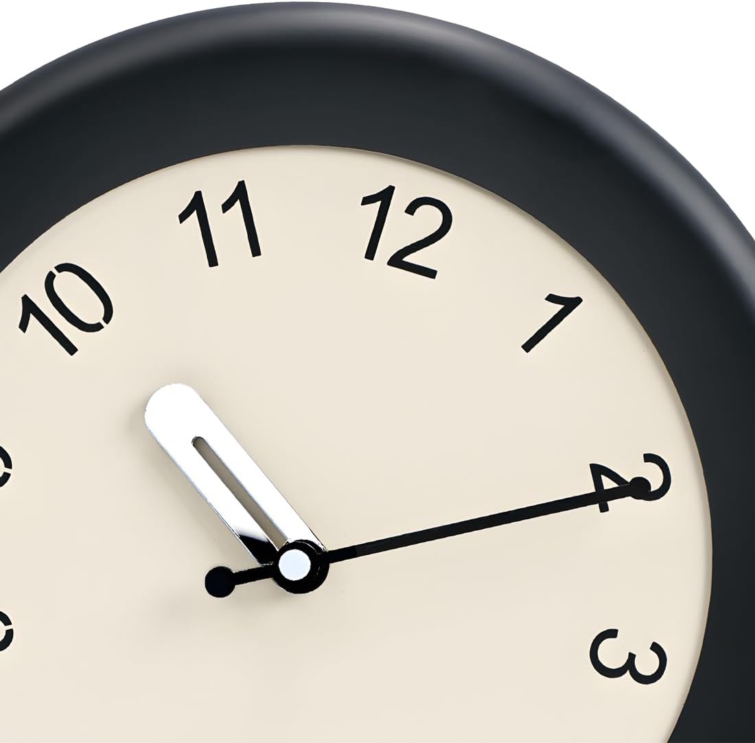 Kesin Wooden Wall Clock 12 Inch Silent Non Ticking Wall Clocks Battery Operated Simple Modern Small Analog Clocks Decorative for Kitchen, Living Room, Home,Bedroom, Office (Black)