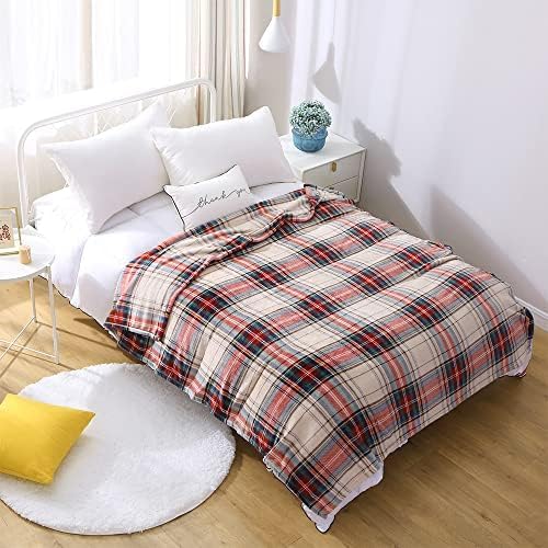 MERRYLIFE Tartan Plaid Print Throw Blanket Decorative Fleece Throw | Ultra-Plush Colorful | Couch Blanket Travel Lap | Home Gift Use(60" 90",Tartan)