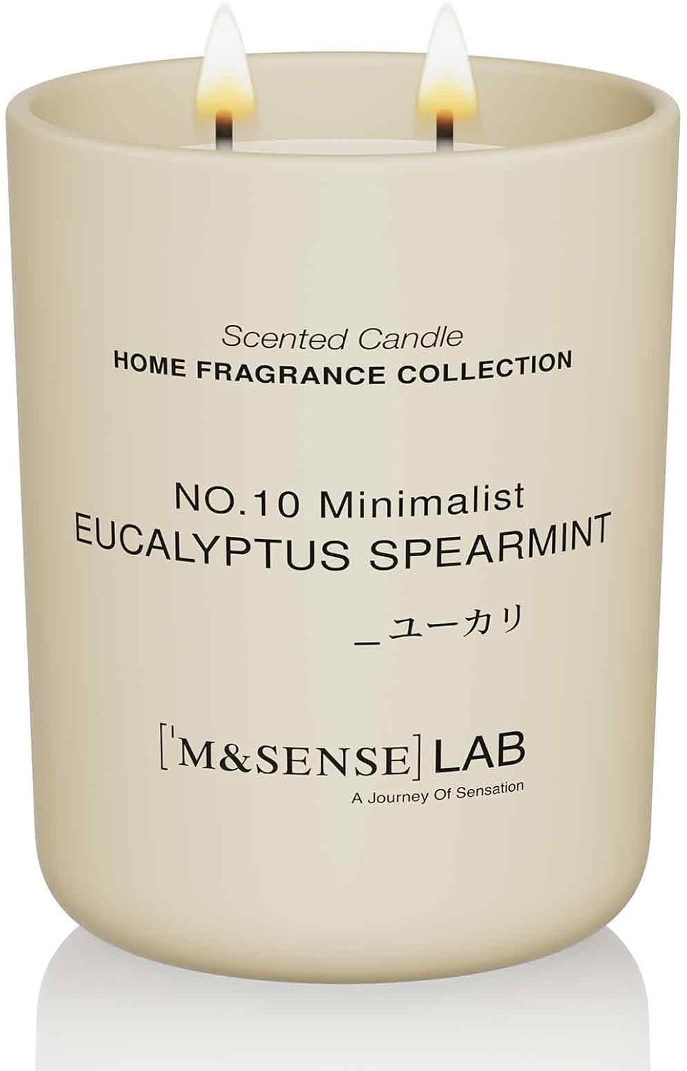 M&SENSE Natural Soy Candle| Eucalyptus Spearmint | 16.6 oz, 95H Burn | Minimalist Scented Candle for Relaxation, Gifting, Home Décor | for Bedroom, Office, Party Large
