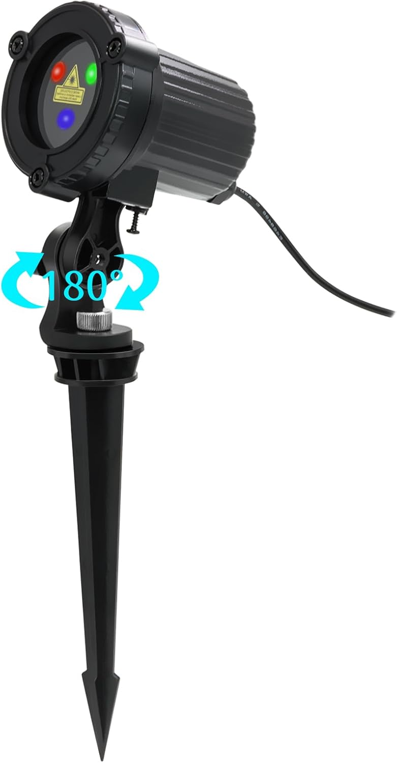 Christmas Laser Lights, Outdoor Garden Laser Lights Projector with Moving RGB Waterproof for Christmas Holiday