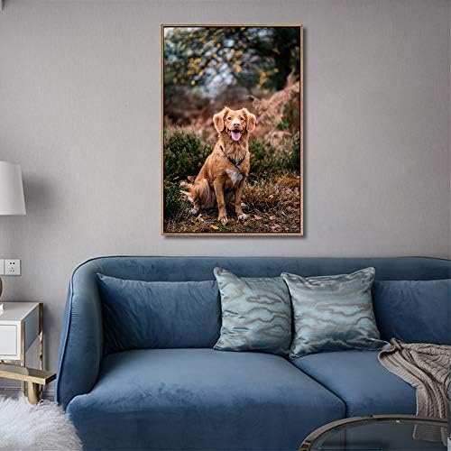 NWT Custom Framed Canvas Prints with Your Photo for Pets, Personalized Canvas Wall Art for Living Room, Bedroom - 24x36 inches
