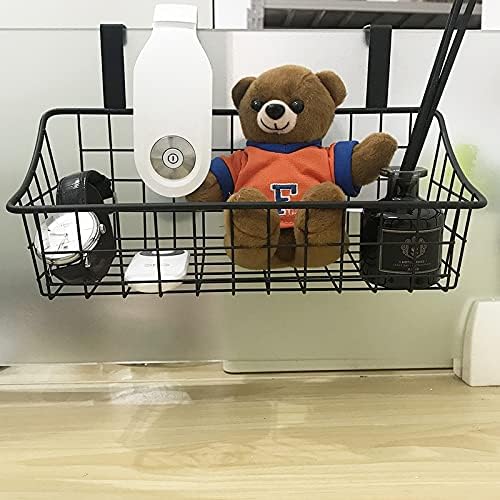 Wire Storage Basket No Drilling Wall Hanging Baskets with Adhesive for Kitchen, Bathroom, Bedroom Storage 2 Pack Black