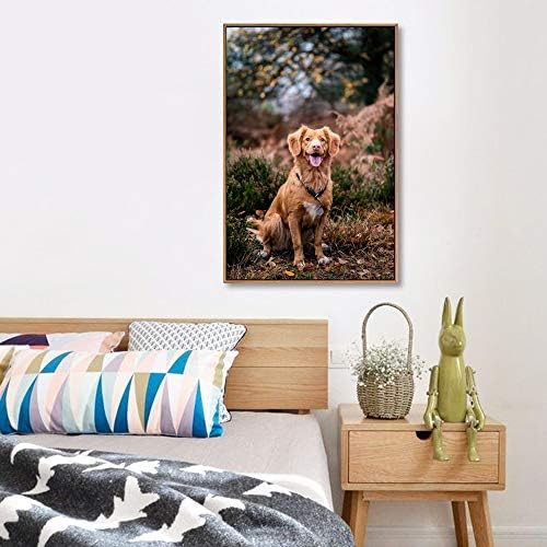 NWT Custom Framed Canvas Prints with Your Photo for Pets, Personalized Canvas Wall Art for Living Room, Bedroom - 24x36 inches