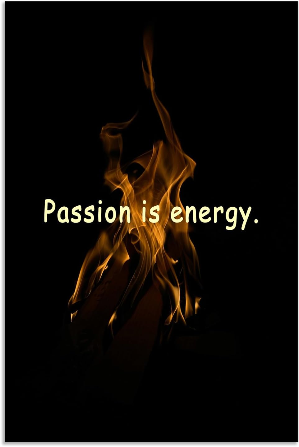 Motivational Wall Art Passion Is The Energy for Doing Anything Inspirational Quotes Canvas Posters Printed Artwork for Office Hallway Gym Bedroom Living Room Framed Ready to Hang [12" W X 18" H]