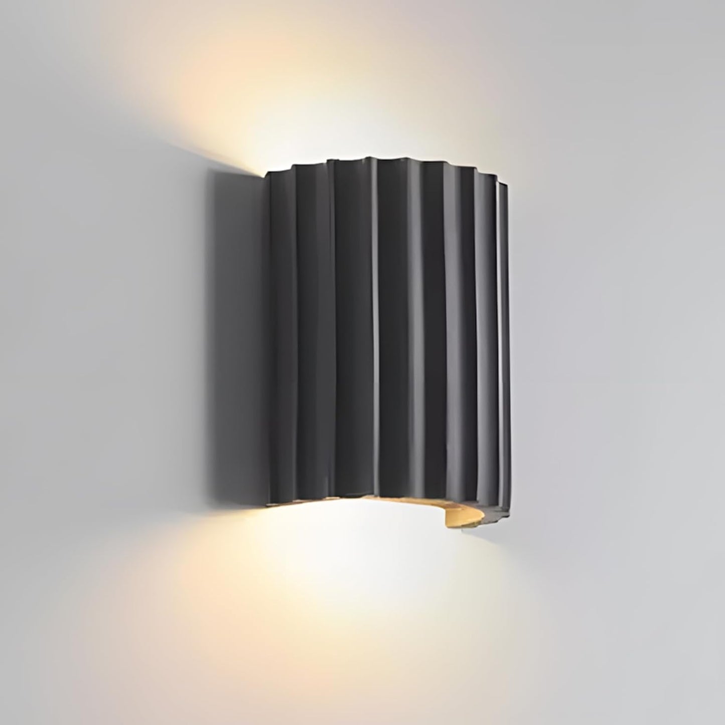 LightInTheBox Modern LED Wall Sconce Minimalist Resin Wall Light Nordic Style Half-Cylinder Tree Root Desgin Up and Down Light for Stairs Hallway Bedroom (Grey)