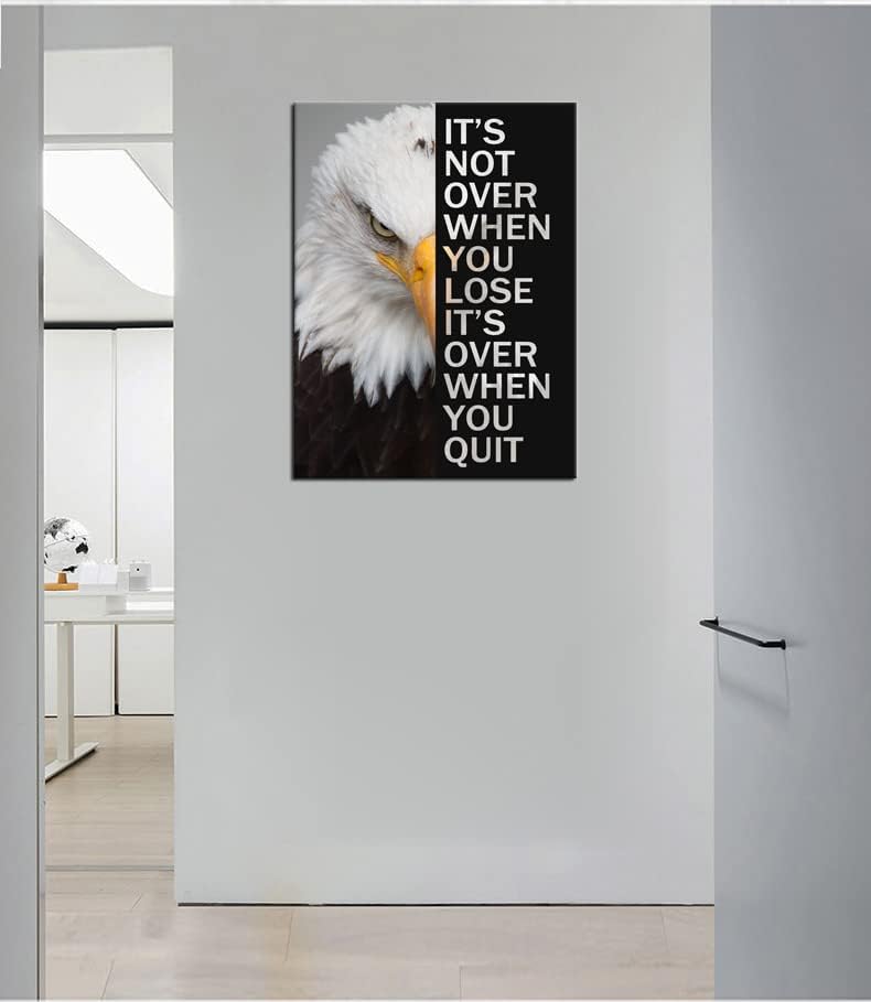 Animal Motivational Canvas Wall Art Animal Inspirational Poster Eagle Print Picture Painting Modern Affirmative Inspiring Artwork for Home Living Room Office Decor Ready to Hang [30''W x 40''H]