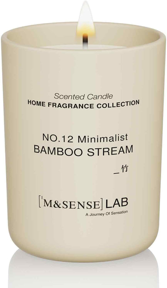 M&SENSE Natural Soy Candle| Bamboo Stream | 8.82 oz, 50H Burn | Minimalist Scented Candle for Relaxation, Gifting, Home Décor | for Bedroom, Office, Party Medium