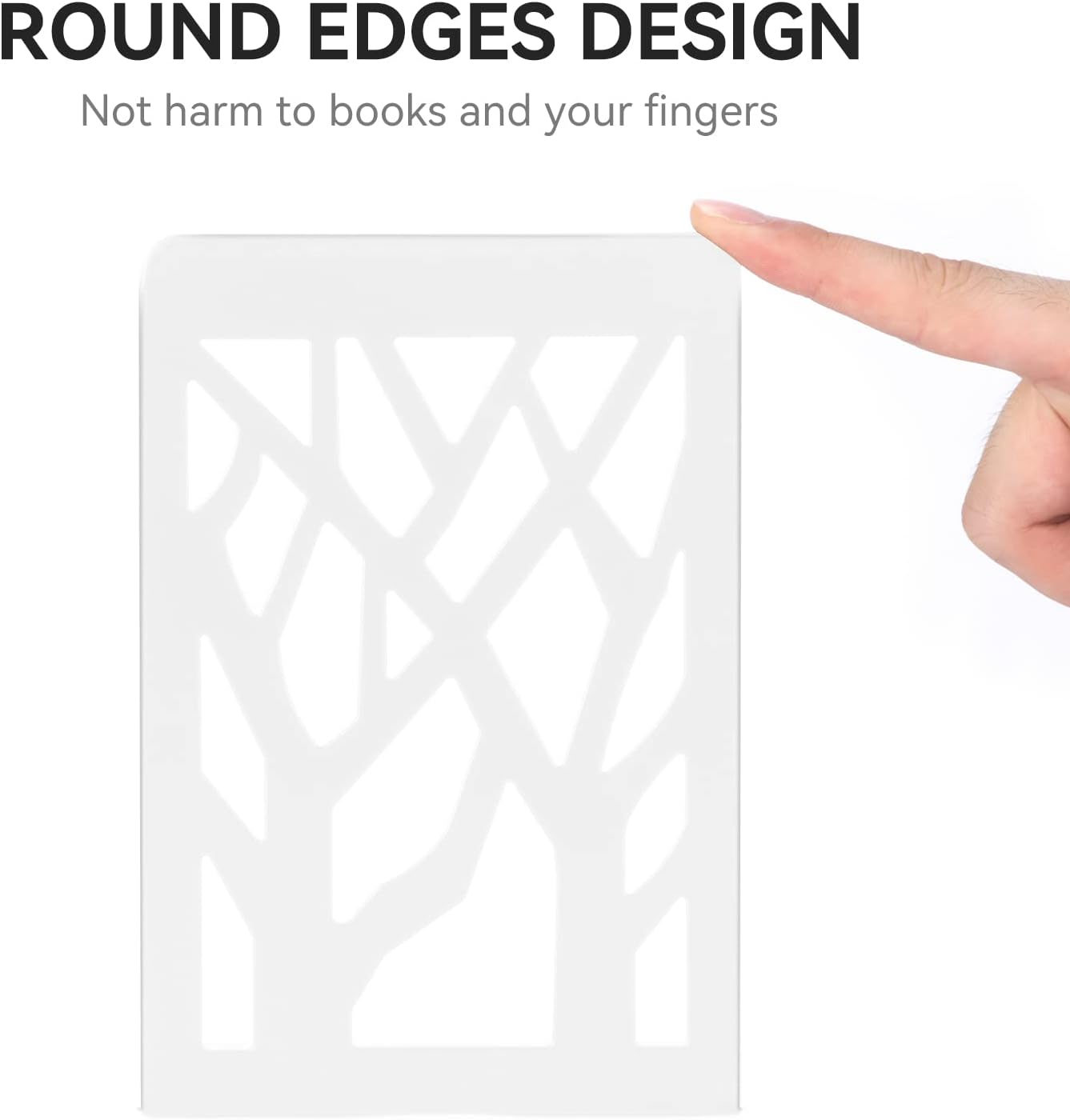 Book Ends, Bookends, Bookends for Shelves, Bookend, Book Ends for Heavy Books, White Metal Book Shelf Holder Home Decorative, Book Stoppers for Shelves, Bookend Supports 3 Pair