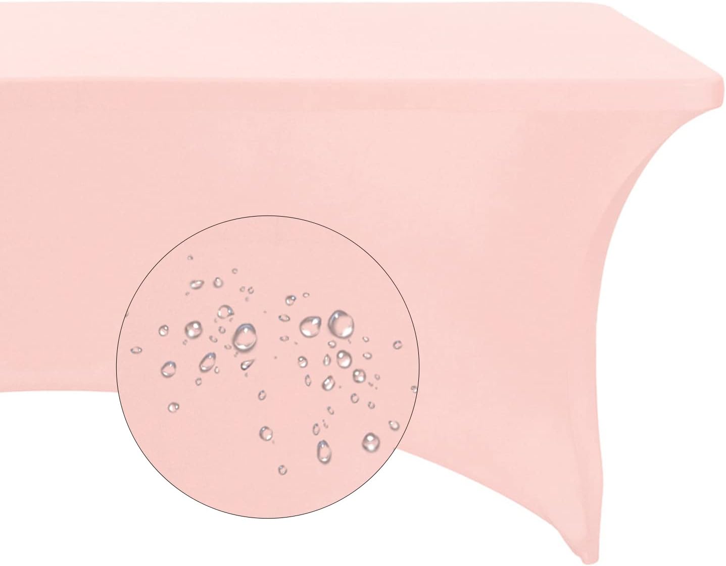 Spandex 6ft Waterproof Table Cover for Party,Wedding, Banquet, and Events(Blush Pink)