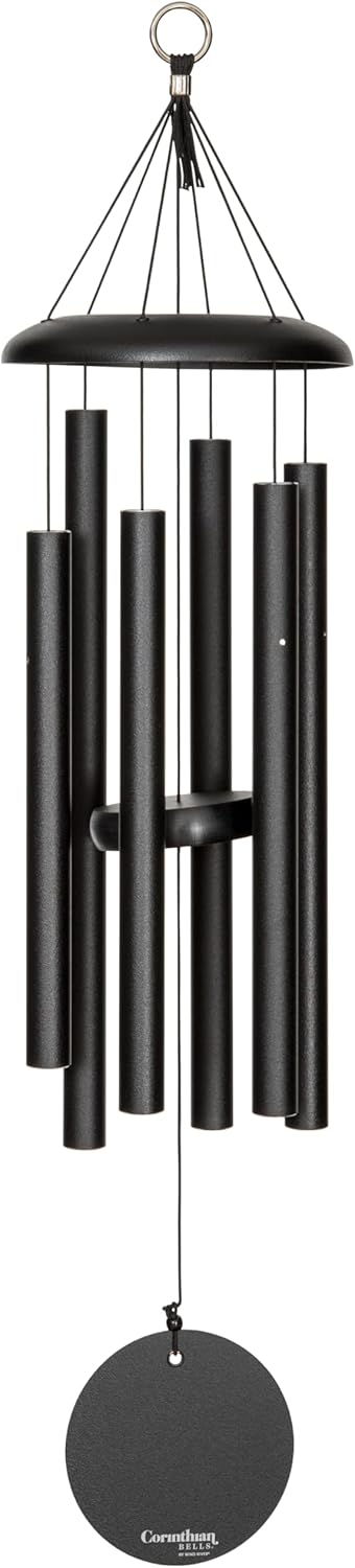 Corinthian Bells by Wind River - 30 inch Black Wind Chime for Patio, Backyard, Garden, and Outdoor Decor (Aluminum Chime) Made in The USA