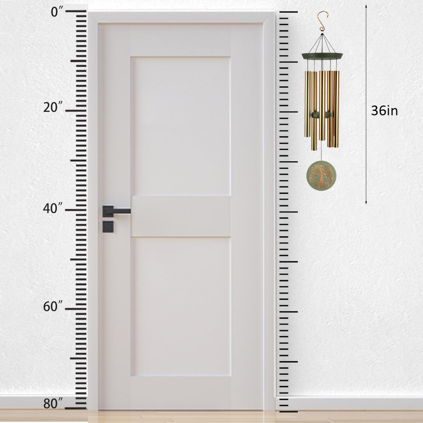 Wind Chimes for Outside,Outdoor Wind Chimes for Mother & Grandma - Large Garden Hanging Decor with Tree of Life Engraving, Perfect for Yard, Home, Christmas, Birthdays