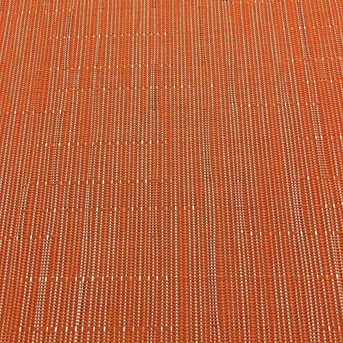 WAZAIGUR Placemats Set of 6 for Dining Table Heat-Resistant Washable Place Mats Woven Vinyl Kitchen Table Mats Easy to Clean,Orange