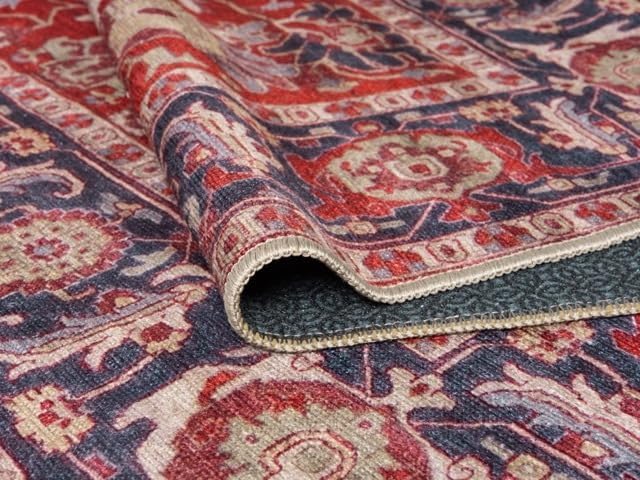 Keen Home Design 9x12 Rug - Machine Washable Area Rug with Non-Slip Backing, Ideal for Living Room, Dining Room, Bedroom - Vintage, Easy Clean, Durable, Low Pile Rug - (9' x 12')