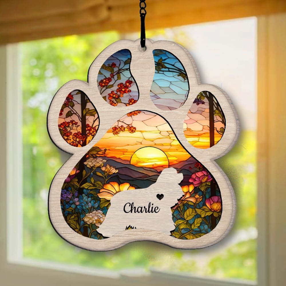 Personalized American Cocker Spaniel Suncatcher Dog Memorial Gifts, Custom American Cocker Spaniel Ornament Christmas Tree, Pet Remembrance Gift, Loss of Dog Sympathy Gift, Pet Loss Suncatcher