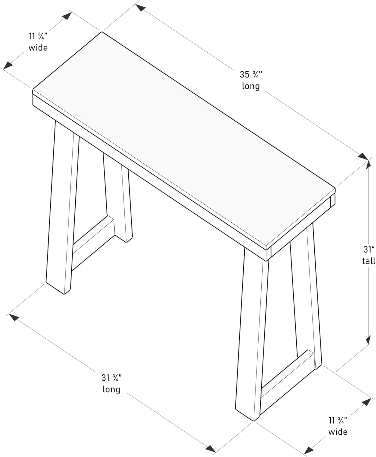 Plank+Beam Solid Wood Console Table, 36 Inch, Sofa Table, Narrow Entryway Table for Hallway, Behind The Couch, Living Room, Foyer, Easy Assembly, Blonde