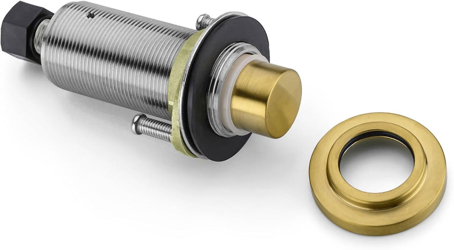 SinkTop Air Switch Kit (Long Full Brass Button) for Garbage Disposal, Cordless Champagne Bronze