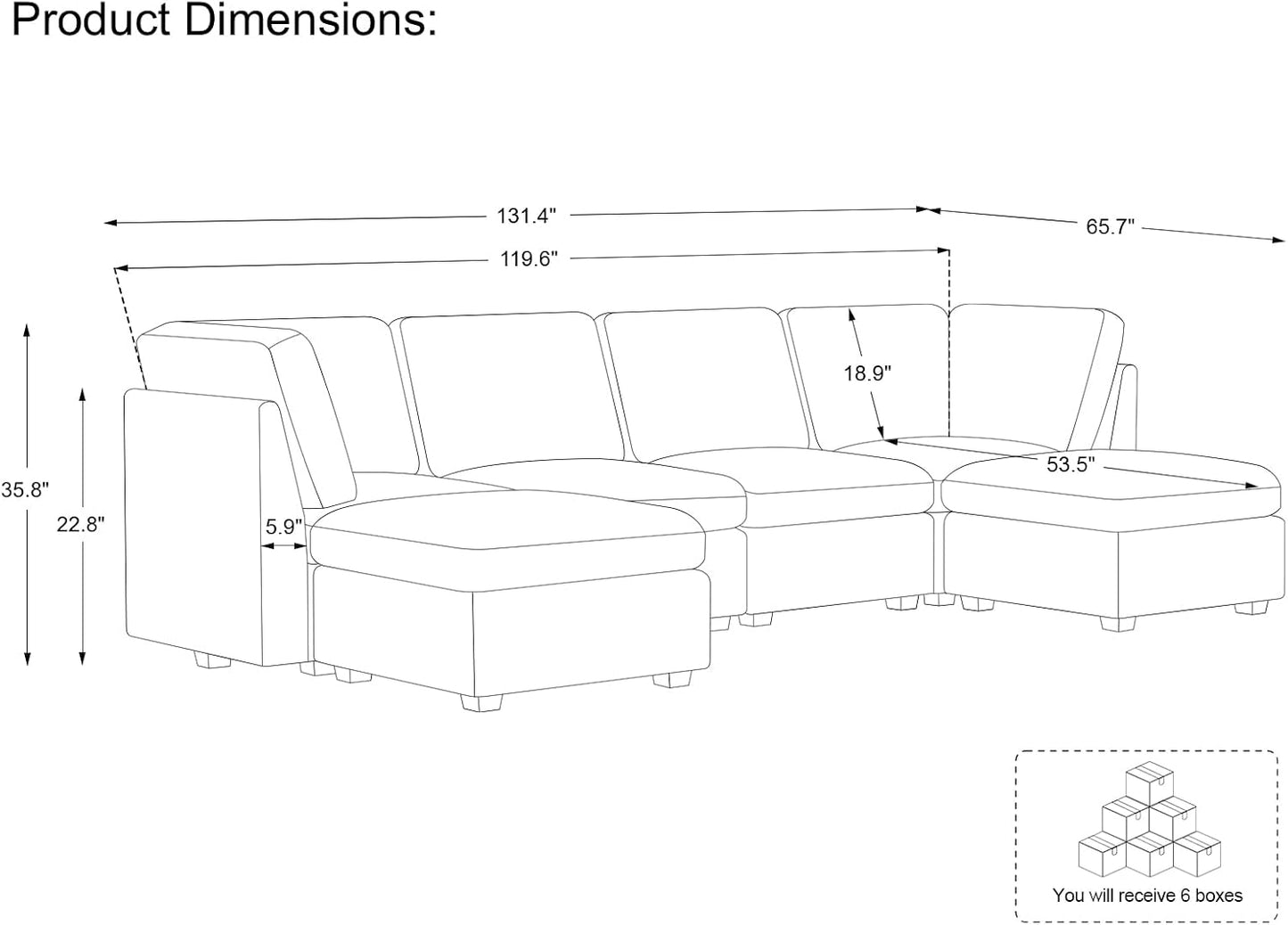 Belffin Modular Sectional Sofa with Storage Ottoman, Oversized Cloud Couch Sectional with Extra Deep Seat, Convertible Upholstered U Shaped Sectional Couches for Living Room, Plush Corduroy Light Grey