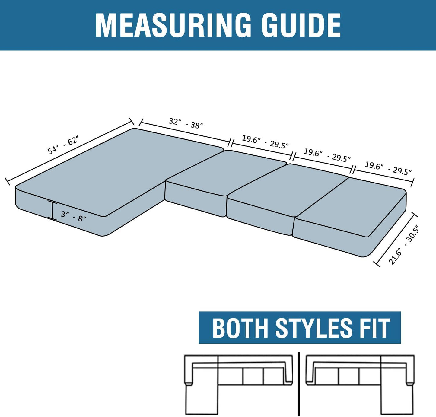 H.VERSAILTEX Velvet Stretch Sectional Couch Covers - 4 Piece Set, L Shape, Ivory Striped (Large Sofa 3 Seater + 1 Chaise)
