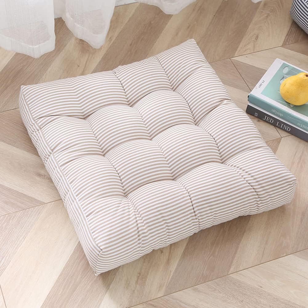 Tiita Chair Cushions 22"x22" Square Windows Pad for Adults Seating Pillows Set of 2, Beige