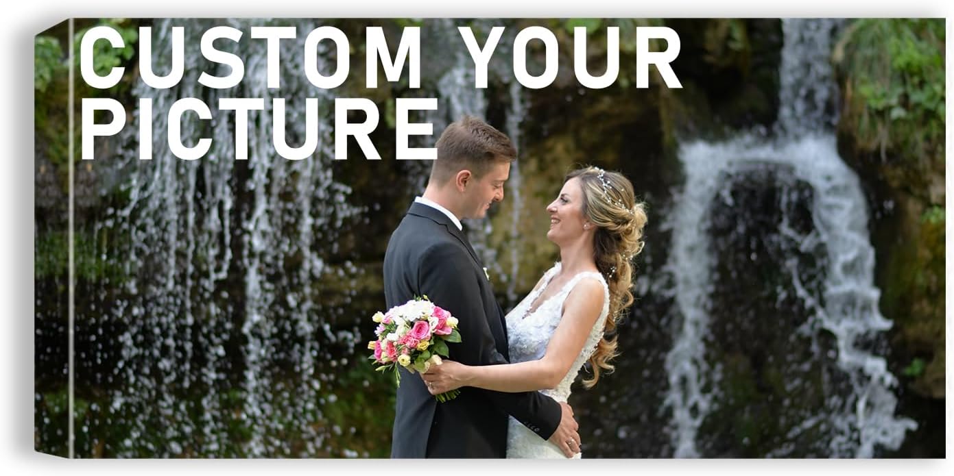 xzartdiy Custom Canvas Prints with Your Photos - Personalized Picture Print Customized Gifts for Family Home Office Wall Art Decor, Wrapped Canvas 32x16inch