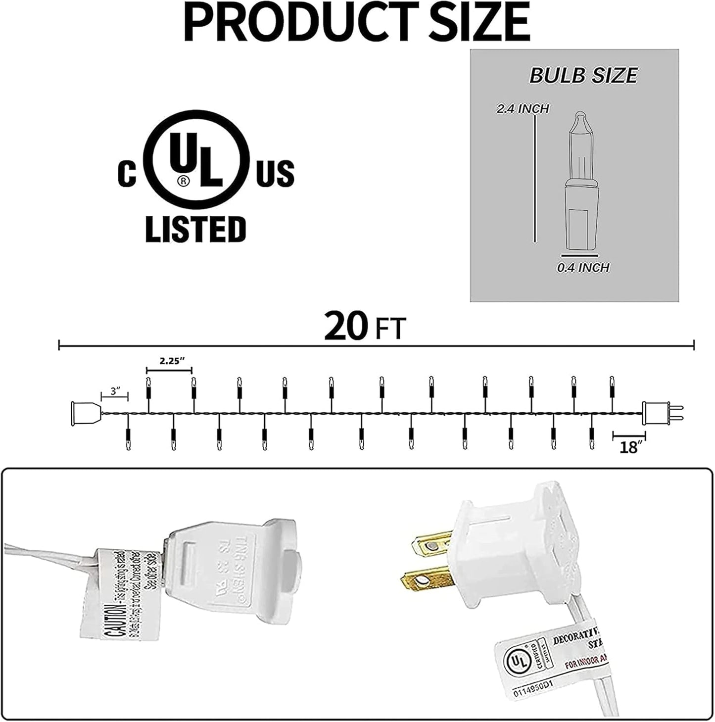 TW SHINE Red White and Blue 4th of July Lights, 20FT 100 Count Incandescent Patriotic Mini String Lights, Waterproof Independence Day Decorations for Outdoor Indoor Christmas Party Decor