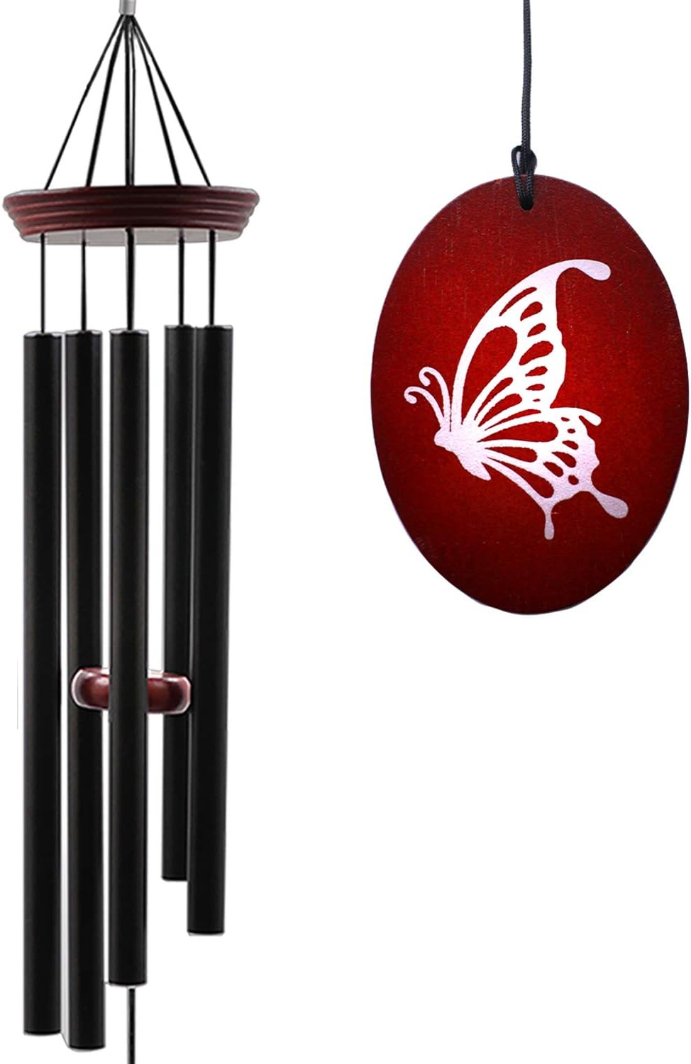 Wind Chimes for Outside, WindChimes Outdoor Tuned Soothing Melody, Windchime Gifts for Mom/Grandma,Wind Chimes Outdoor Decoration, Patio, Garden, Yard. (33" Red Butterfly)