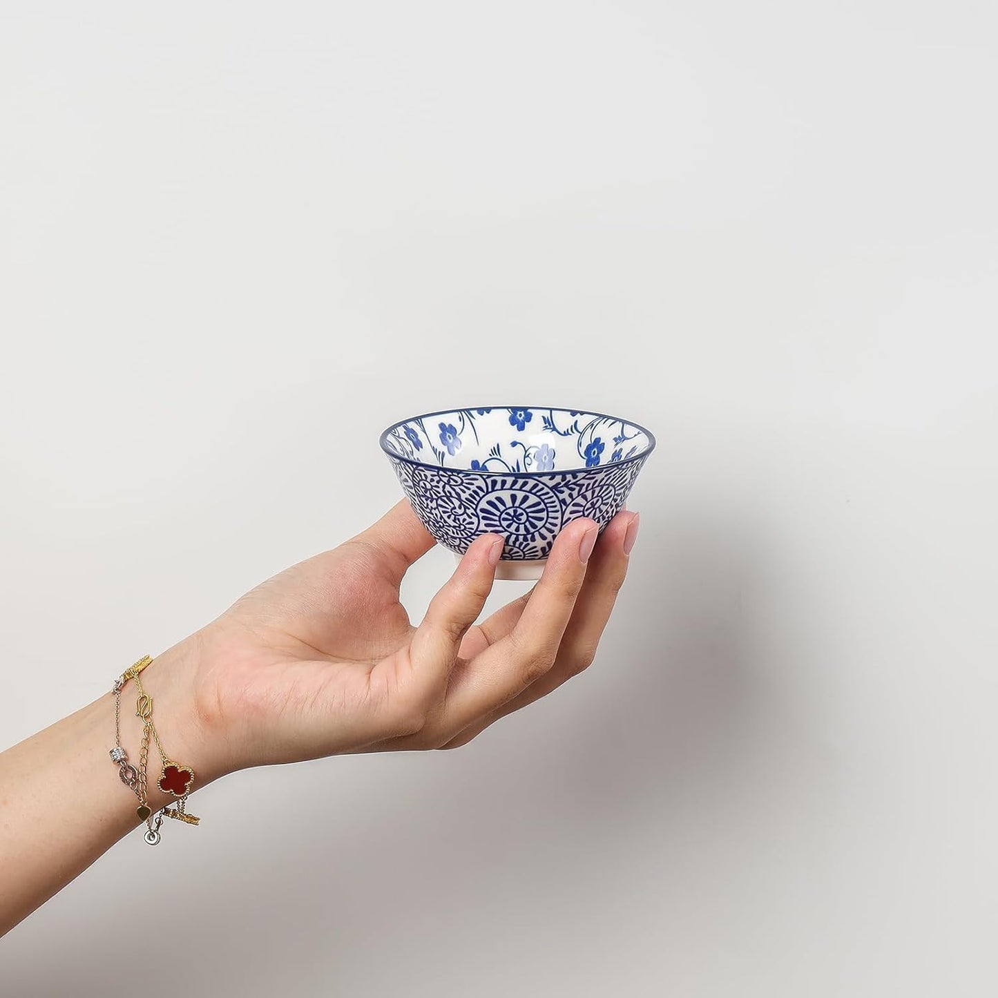 Selamica Ceramic Mini Bowl Set, 4 oz Dipping Bowls for Snack Side Dishes Condiment, Set of 6, Vintage Blue