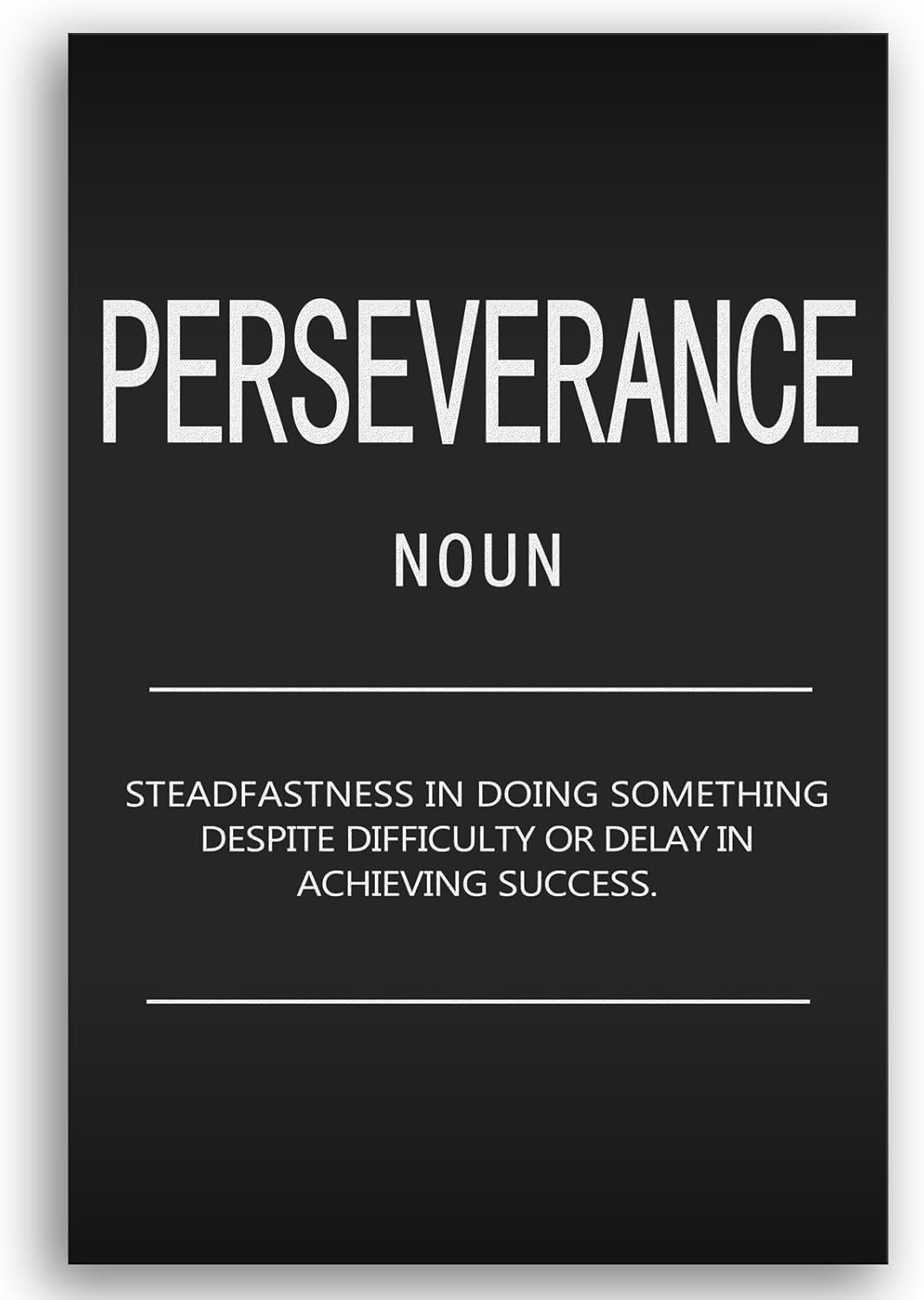 Motivational Canvas Wall Art Perseverance Noun Inspirational Posters and Prints Inspirational Painting Artwork Modern Inspiring Office Living Room Gym Decor Framed Ready to Hang[12" W X 18" H]
