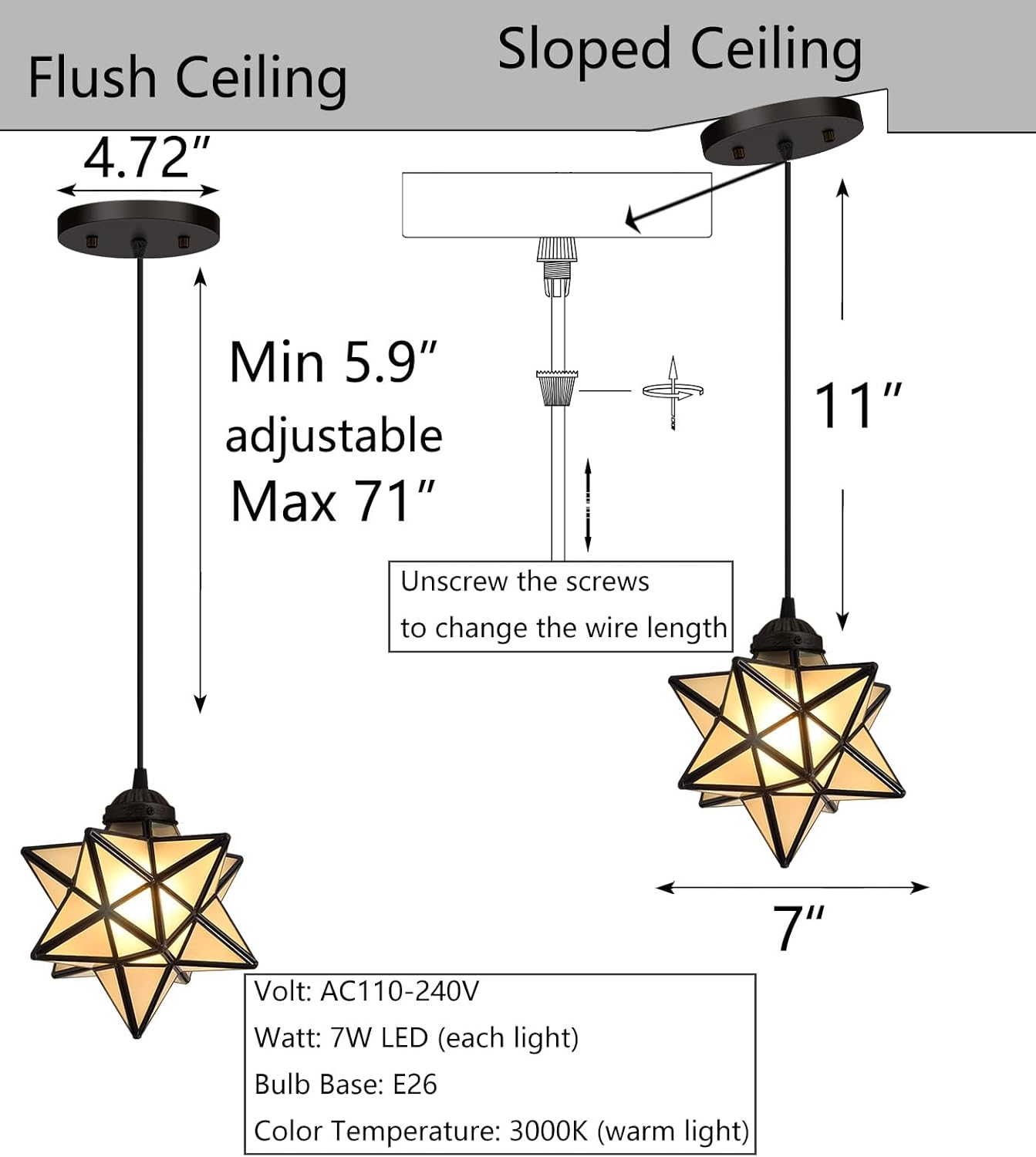 Frosted White Glass Pendant Lights for Kitchen Island Dining Room Light Fixture Chandelier Hanging Lighting with Warm Light Bulb
