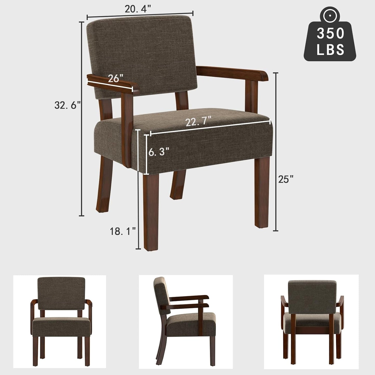 Accent Chair, Living Room Chairs Oversized with Soft Seat and Armrests for Dinning Bedroom Reading and Waiting Rooms