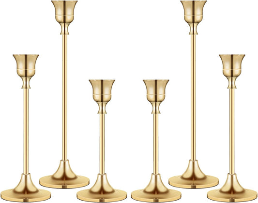 Candlestick Holders,Taper Candle Holder for Candlesticks Gold Brass Vintage Candle Stick Candle Holders Candelabra Candle Holder for Fireplace Party Dining Home
