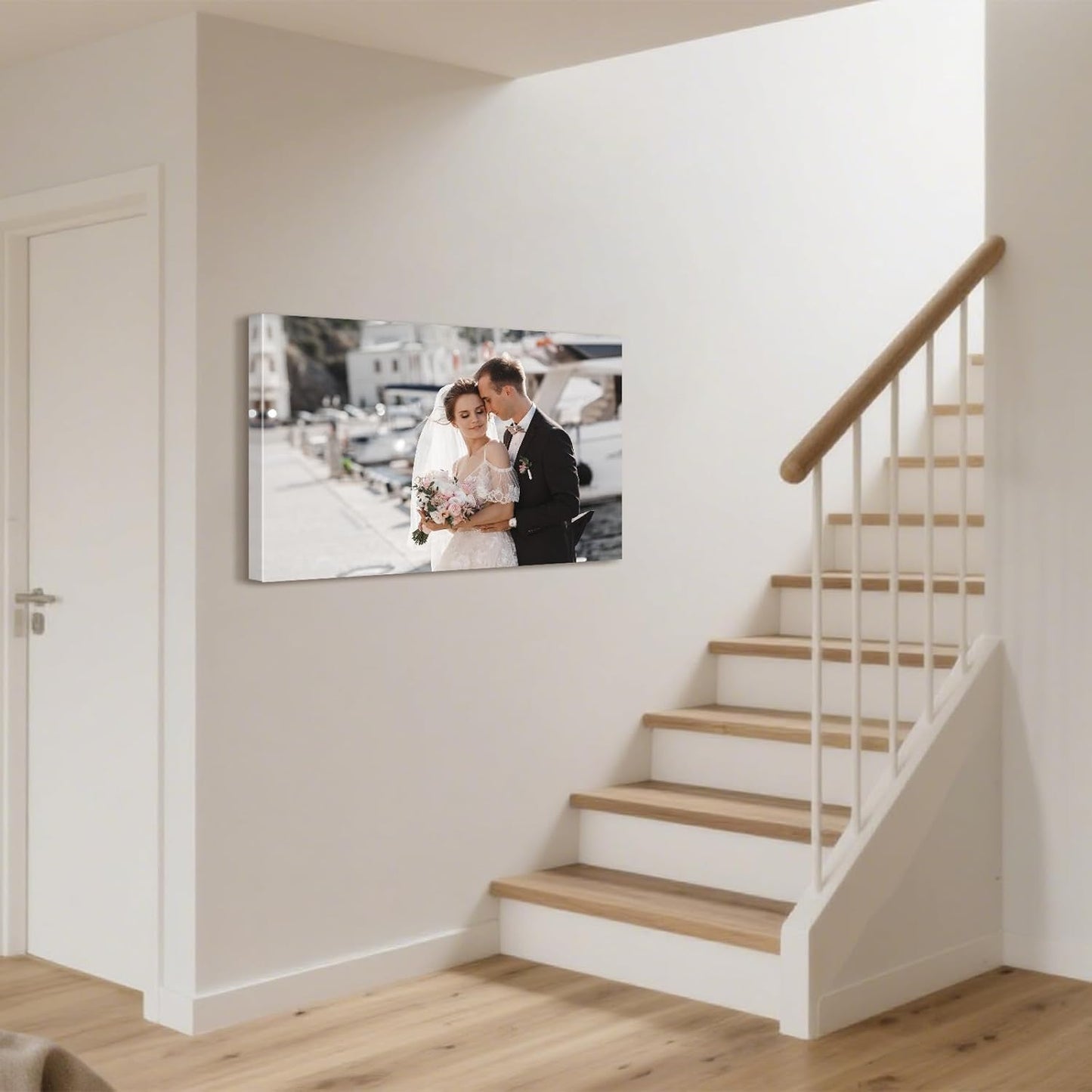 Personalized Custom Canvas Prints with Your Photos & Text, Customized Picture Print, Transform Own Images Into Framed Wall Art Digitally Printed Photo to Canvas, Keepsakes Gifts for Family 36x24’’