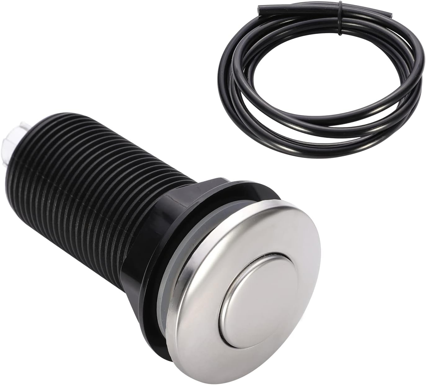 RQYEKDO Garbage Disposal Air Switch Kitchen Sink Top Long Stainless Steel Polished Nickel Long 2.5" for Food and Waste Disposal On/Off Air Button Parts Polished