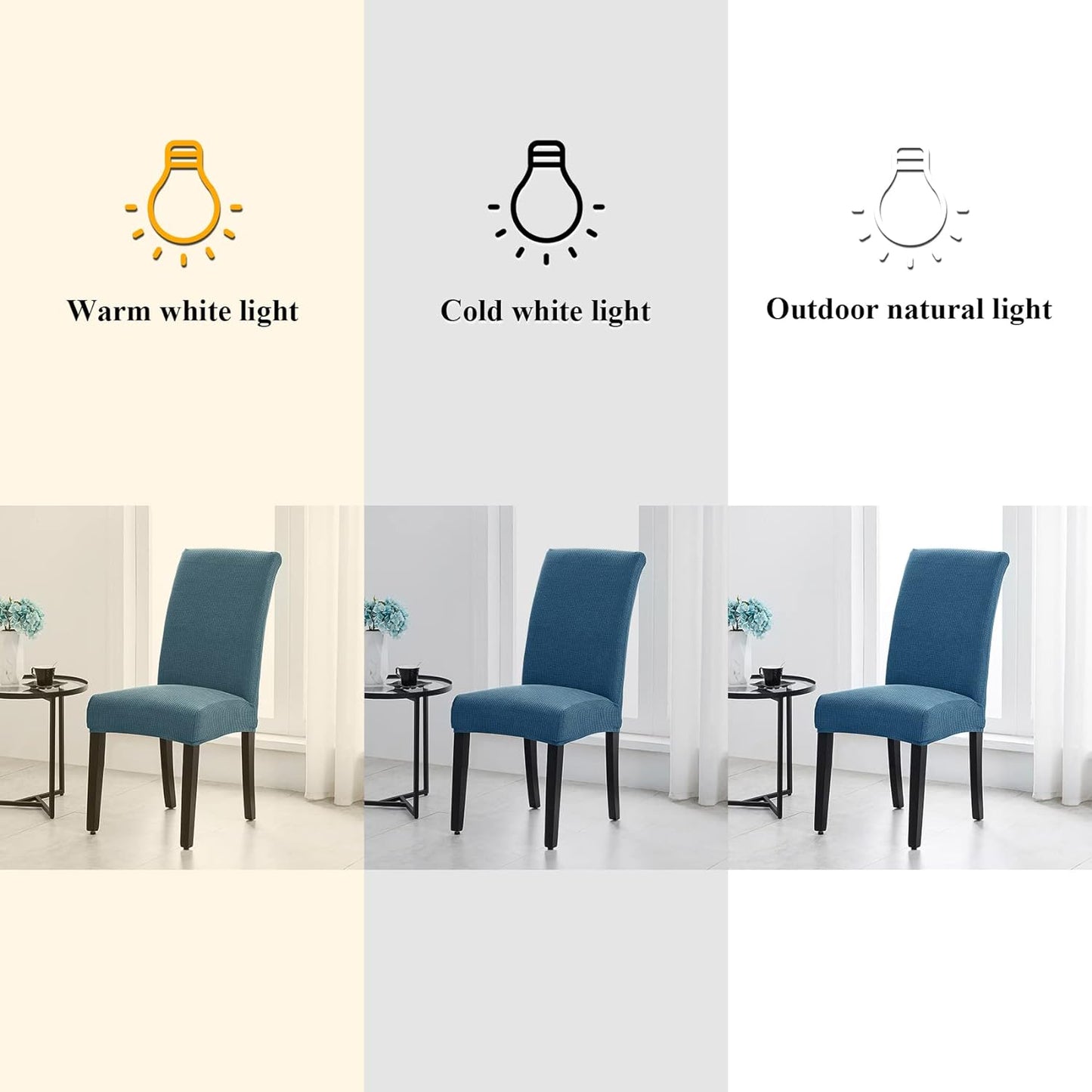 Joccun Chair Covers for Dining Room Set of 6,Chair Slipcovers Stretch Dining Room Chair Covers Seat Protector,Washable Parsons Chair Cover for Home,Hotel,Banquet(Dark Blue,6 Pack)