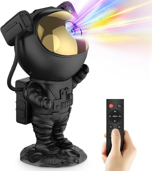 Astronaut Galaxy Projector Night Light with Timer and Remote Star Starry Nebula LED Lamp, Gift for Kids and Adults for Bedroom, Christmas, Birthday, Valentine's Day etc. (Black-Golden)