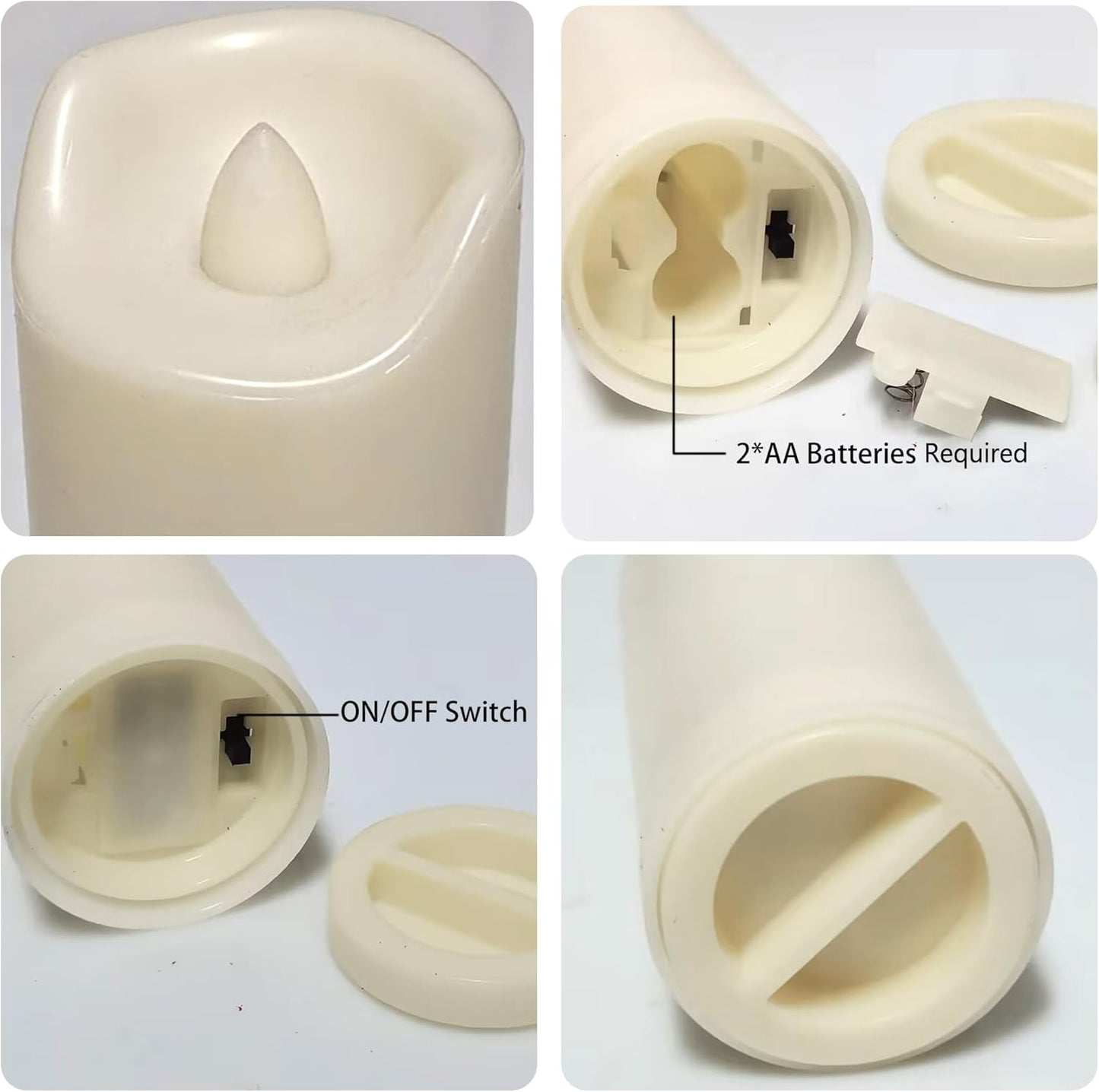 CANDLE CHOICE Waterproof Outdoor Battery Operated Flameless Candles with Auto Timer Flickering Plastic Resin Electric LED Slim Pillar Lights for Lantern Patio Garden Wedding Decorations 2”x6” 2 Pack