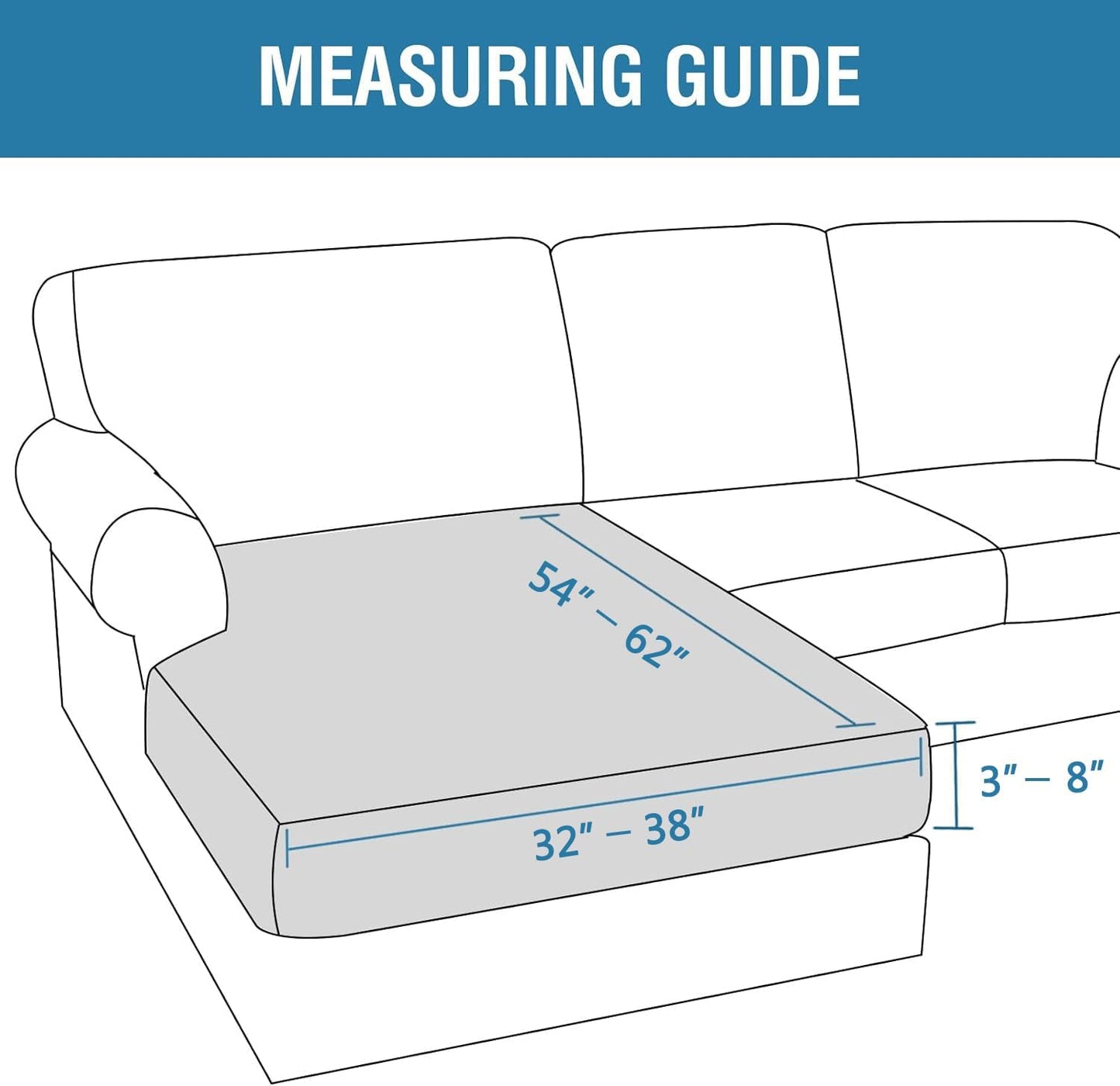 H.VERSAILTEX Velvet Stretch Individual Chaise Cover Sectional Couch Covers for L Shaped Sofa Both Left/Right Furniture Protector Seat Cushion Sofa Cover (1 Piece Chaise Cover, Oatmeal)