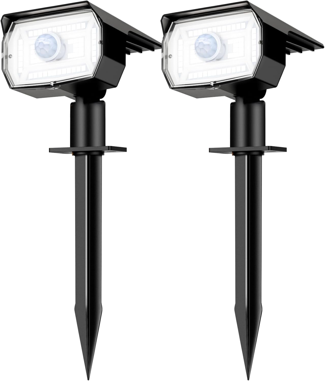 nipify Solar Spot Lights Outdoor Motion Sensor with 3 Modes, Solar Spotlights Outdoor Waterproof 2-in-1 Auto On/Off Landscape Lighting for Outside Yard Wall Garden Pathway, Cool White