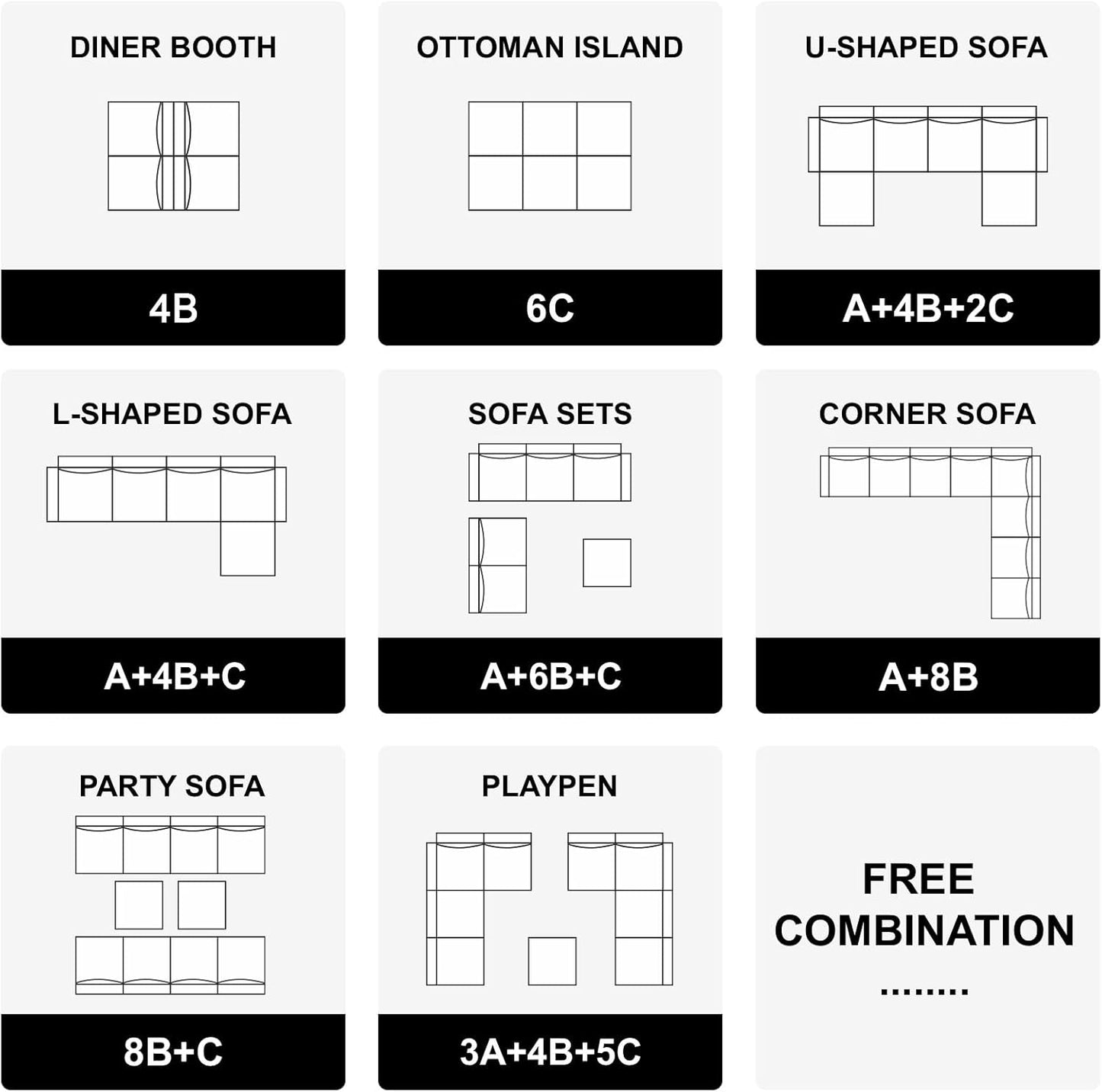 Belffin Modular Sectional Sofa with Reversible Chaise L Shaped Couch with Ottoman Modular Sofa Couch with Storage Grey