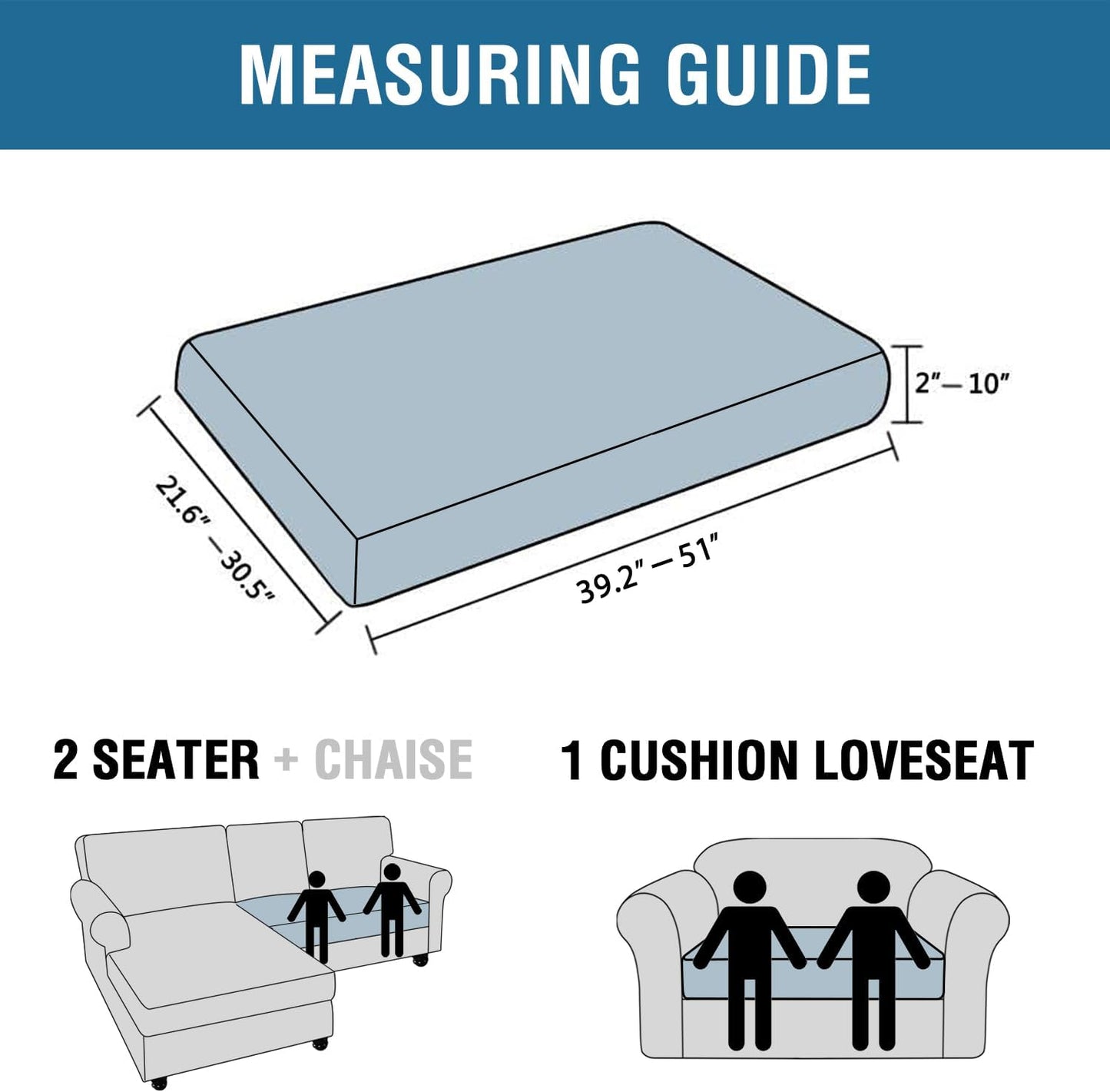 H.VERSAILTEX Velvet Stretch Individual Loveseat Couch Cover Plush Slipcover for Sofa Furniture Protector Seat Cover (1 Piece Loveseat Cushion Cover, Grey)