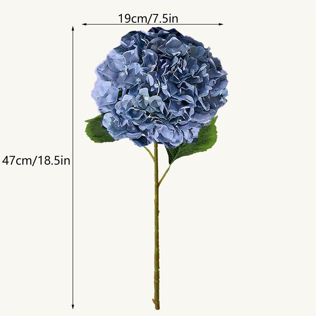 8Pcs Dusty Blue Fake Flowers Silk Hydrangea Artificial Flowers Bouquets Faux Hydrangea Stems for Home Table Centerpieces Wedding Party Decoration