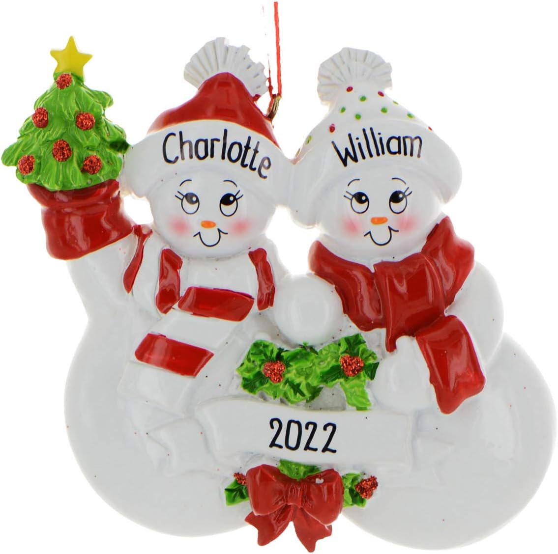 Personalized Our First Christmas Ornament 2025 Snowman Couple Ornaments Snowpeople Couples Ornament 2025 Family of 2 Snowman for a Couple Ornaments Frosty Friends Couples Unique Gifts