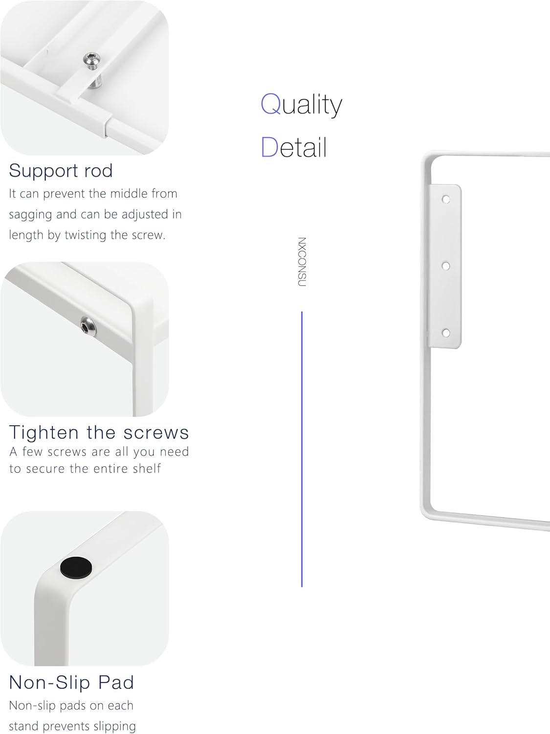 Nxconsu Cabinet Shelf Expandable Height Adjustable Shelf Organizer Riser for Kitchen Cabinet Pantry Cupboard Under Sink Countertop Organization Storage Space Saver Stackable Heavy Duty Metal White XL