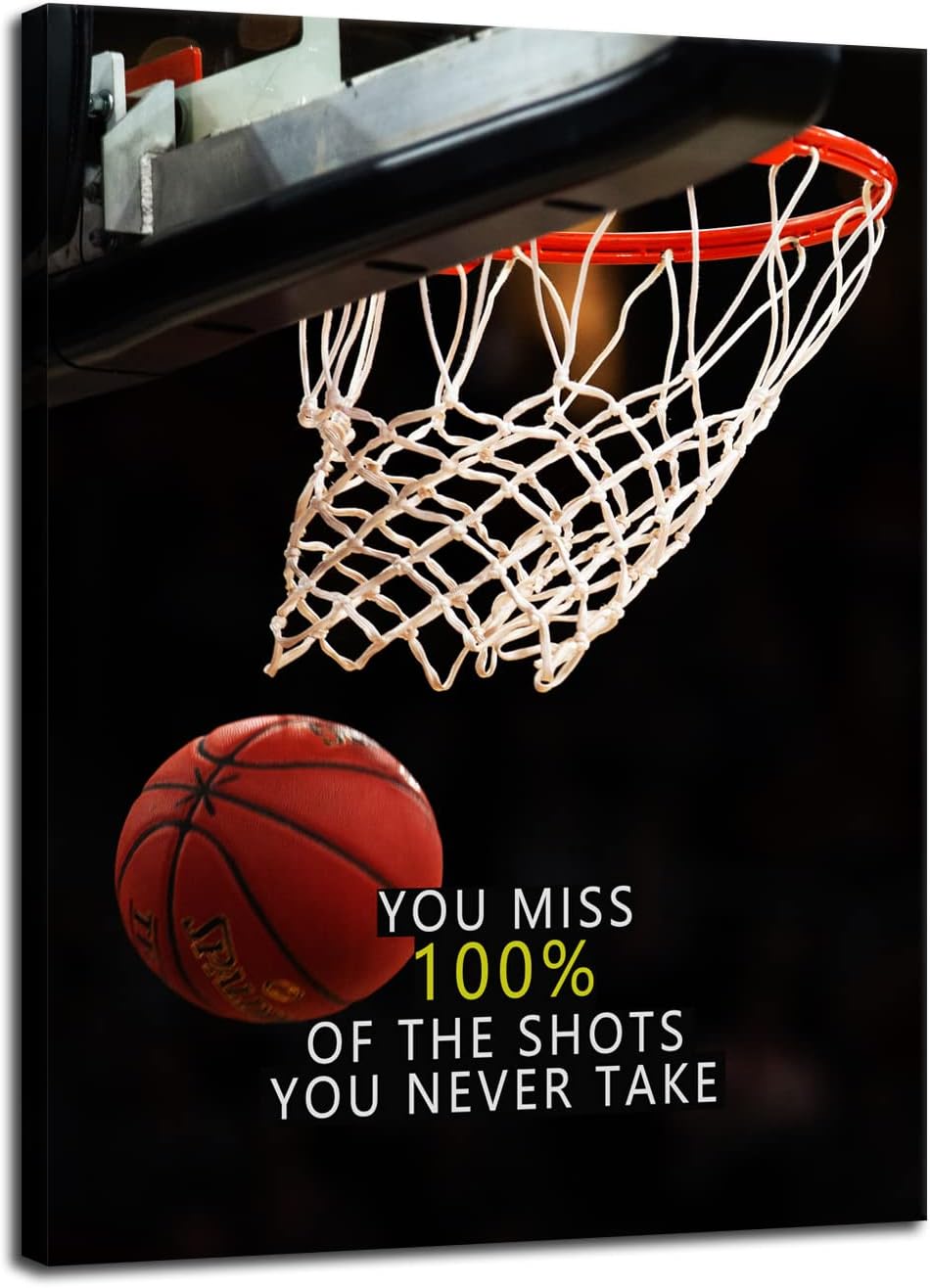 Inspirational Canvas Wall Art Motivational Sports Star Quotes Positive Affirmation Poster Decor Print Modern Inspiring Picture Painting Framed Artwork for Office Home Wall Decor[30''W X 40''H]