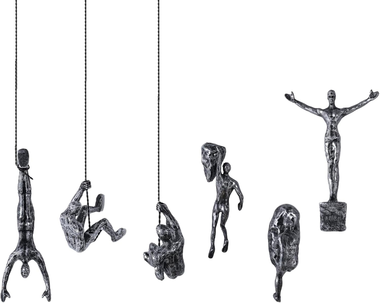 Set of 6 Climbing Men Wall Art Decor Sculpture,Nordic Modern Simplicity Decorative Wall Art, Climbing Man Sculptures,Home & Office Climber Gifts