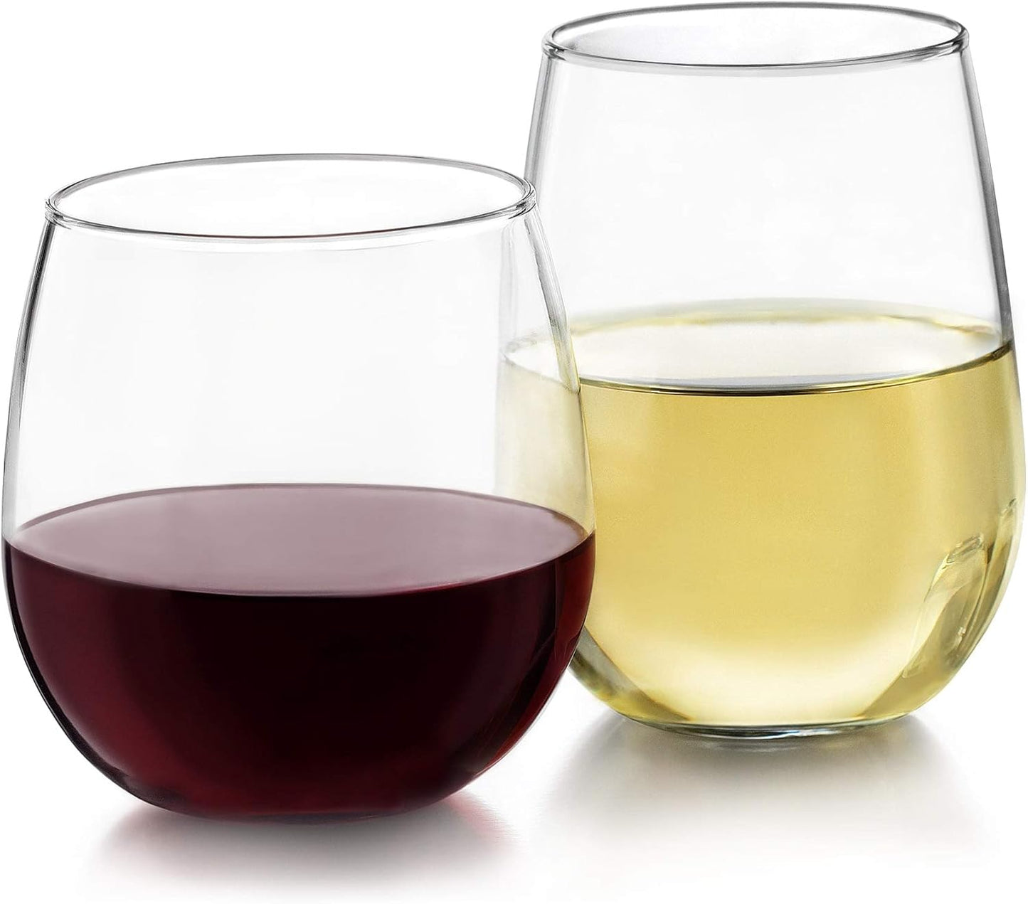 Libbey Stemless 12-Piece Wine Glass Party Set for Red and White Wines
