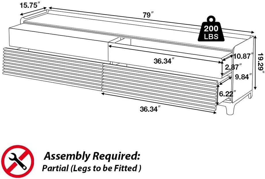 POVISON Fully-Assembled Mid Century Modern TV Stand with Legs, Wood Media Console with Adjustable LED Light, Entertainment Center with Storage for Living Room